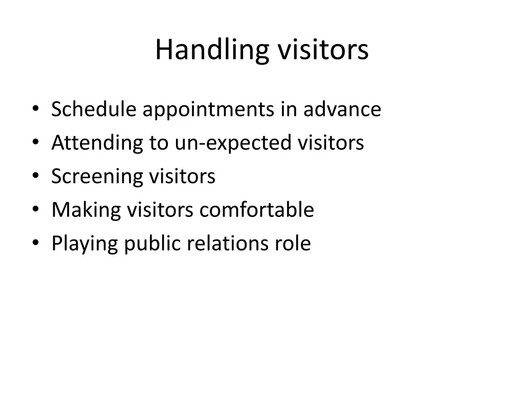 handling visitors