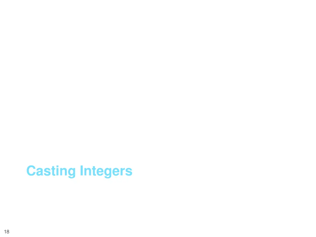 casting integers