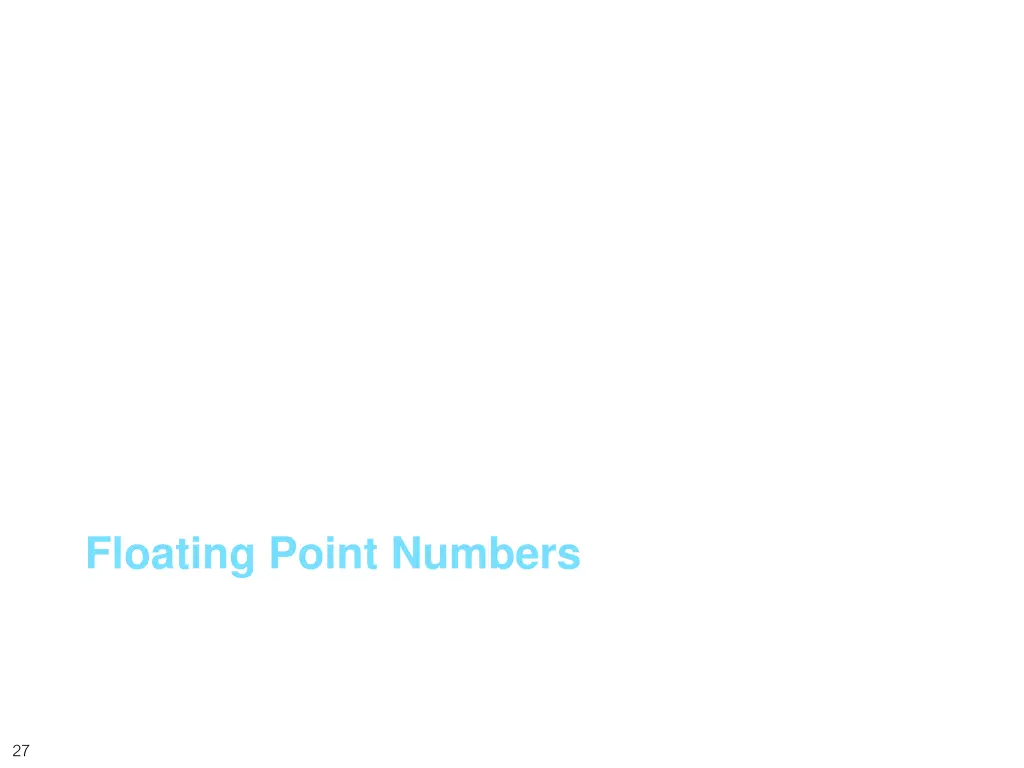 floating point numbers