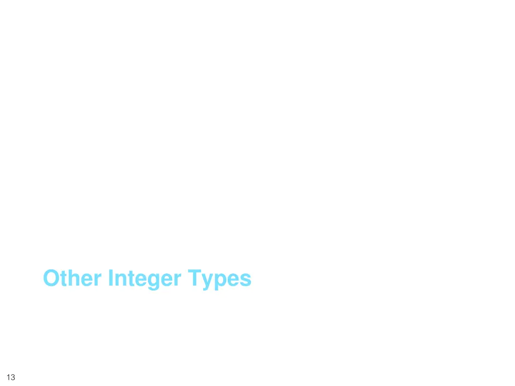 other integer types