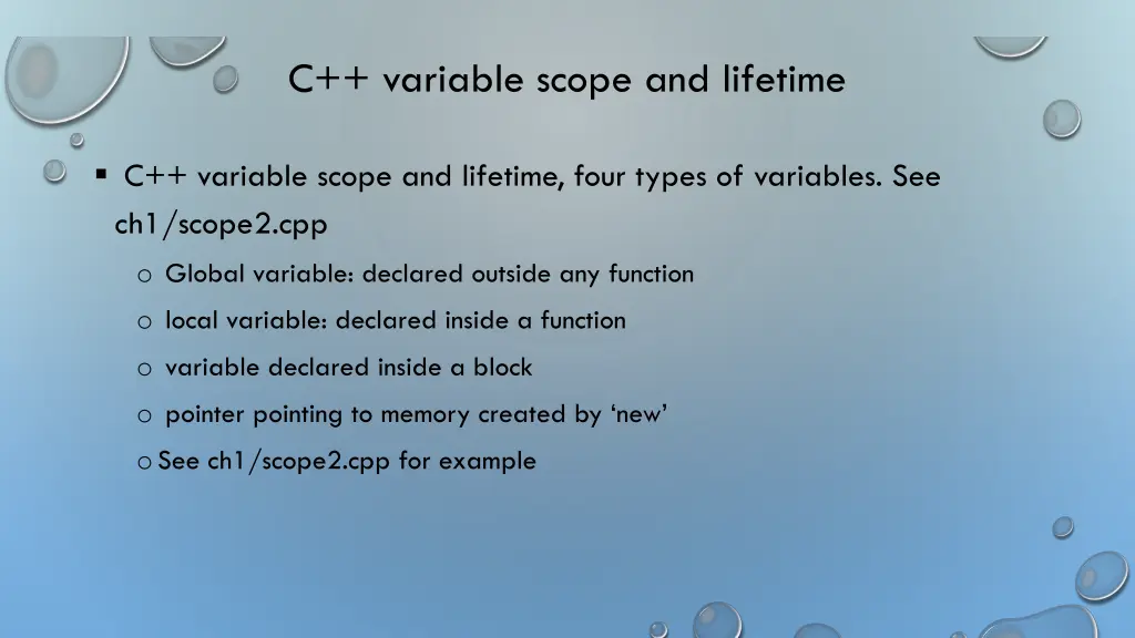 c variable scope and lifetime 1