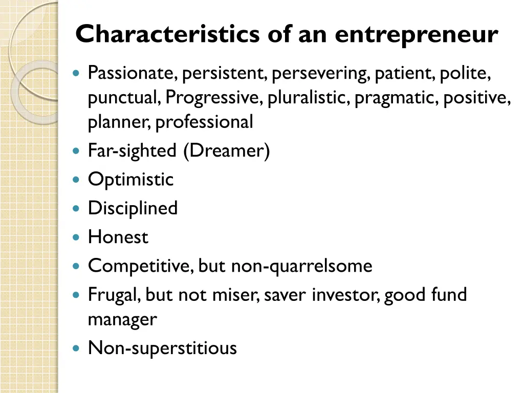 characteristics of an entrepreneur 2