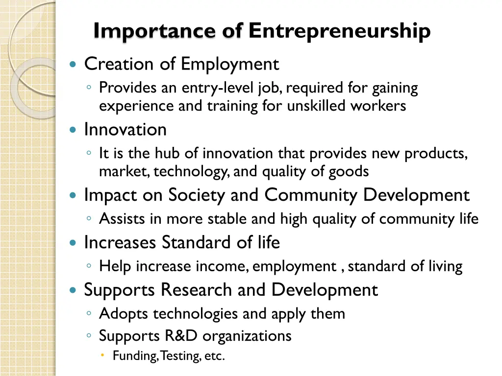 importance of entrepreneurship