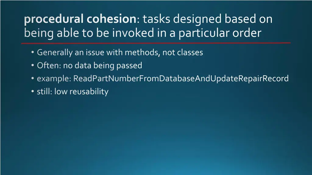 procedural cohesion tasks designed based on being