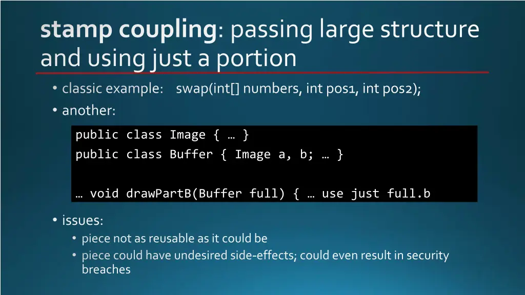 stamp coupling passing large structure and using