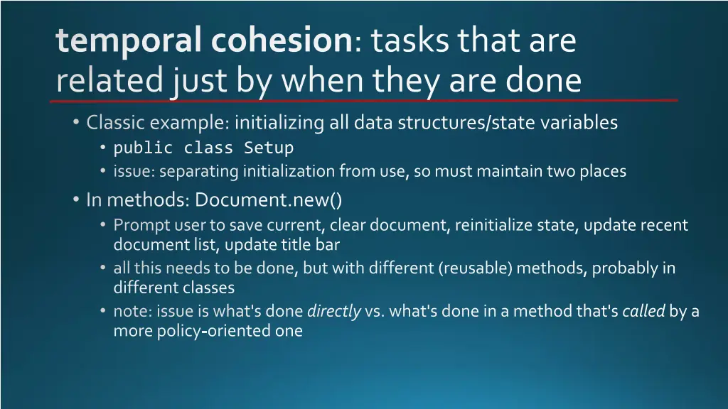 temporal cohesion tasks that are related just