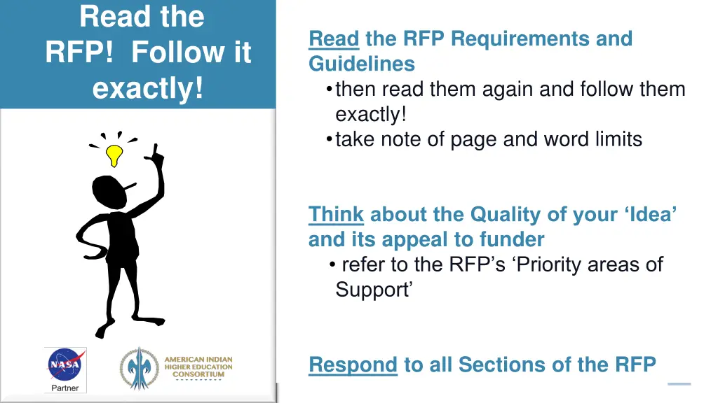 read the rfp follow it exactly