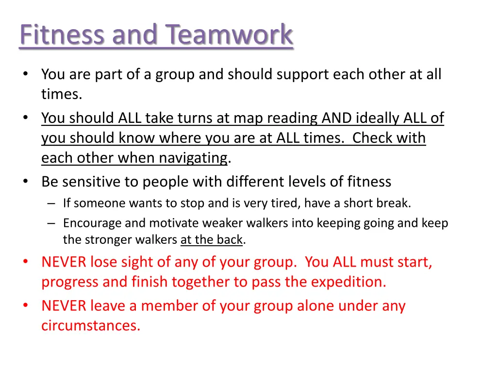 fitness and teamwork