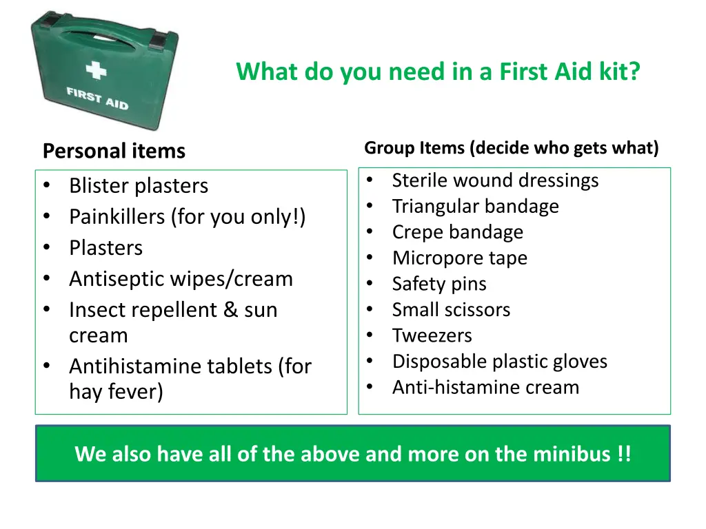 what do you need in a first aid kit