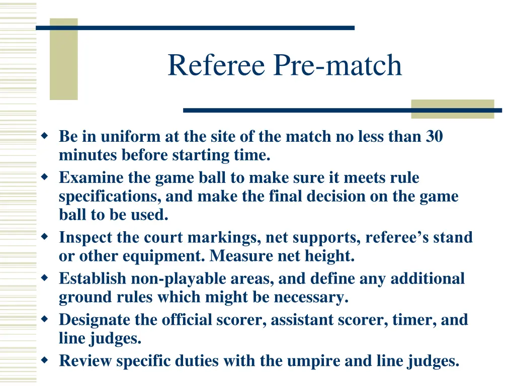 referee pre match