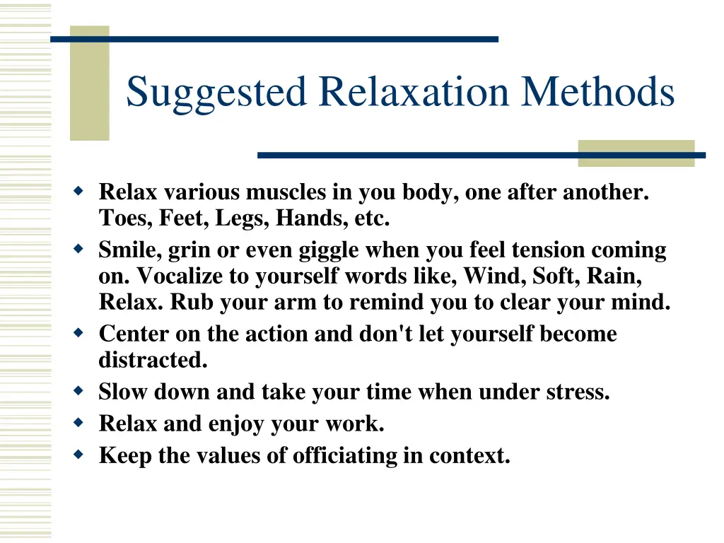 suggested relaxation methods 1