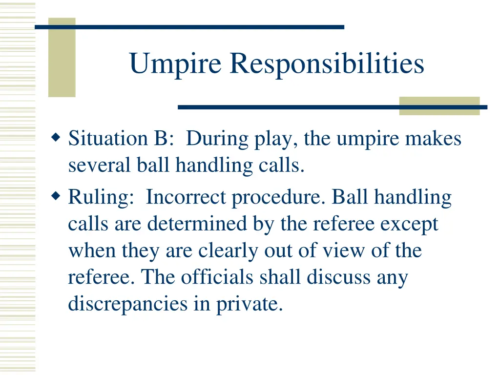 umpire responsibilities 1