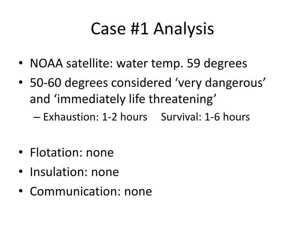 case 1 analysis