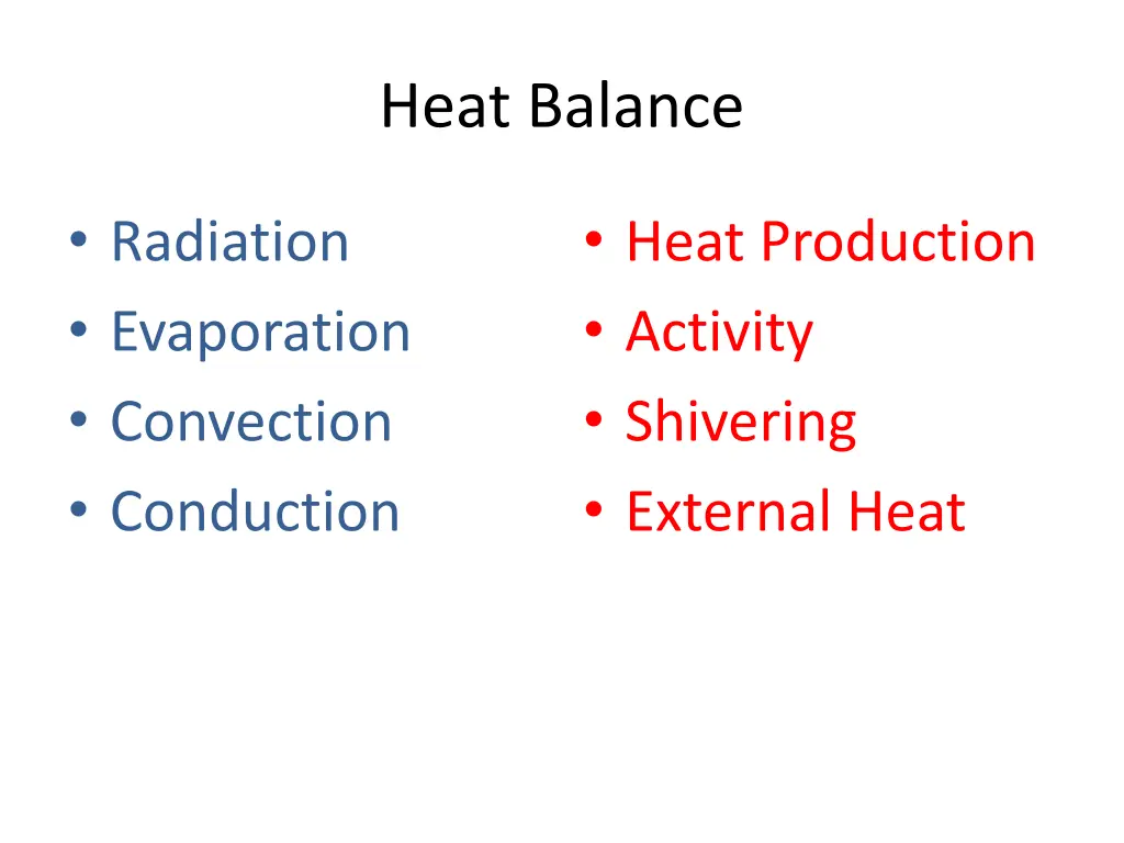 heat balance