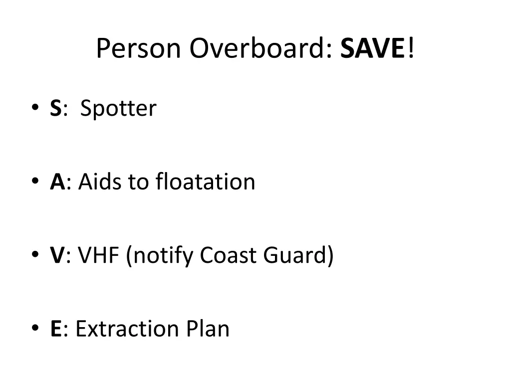 person overboard save