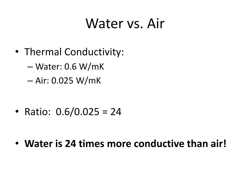 water vs air