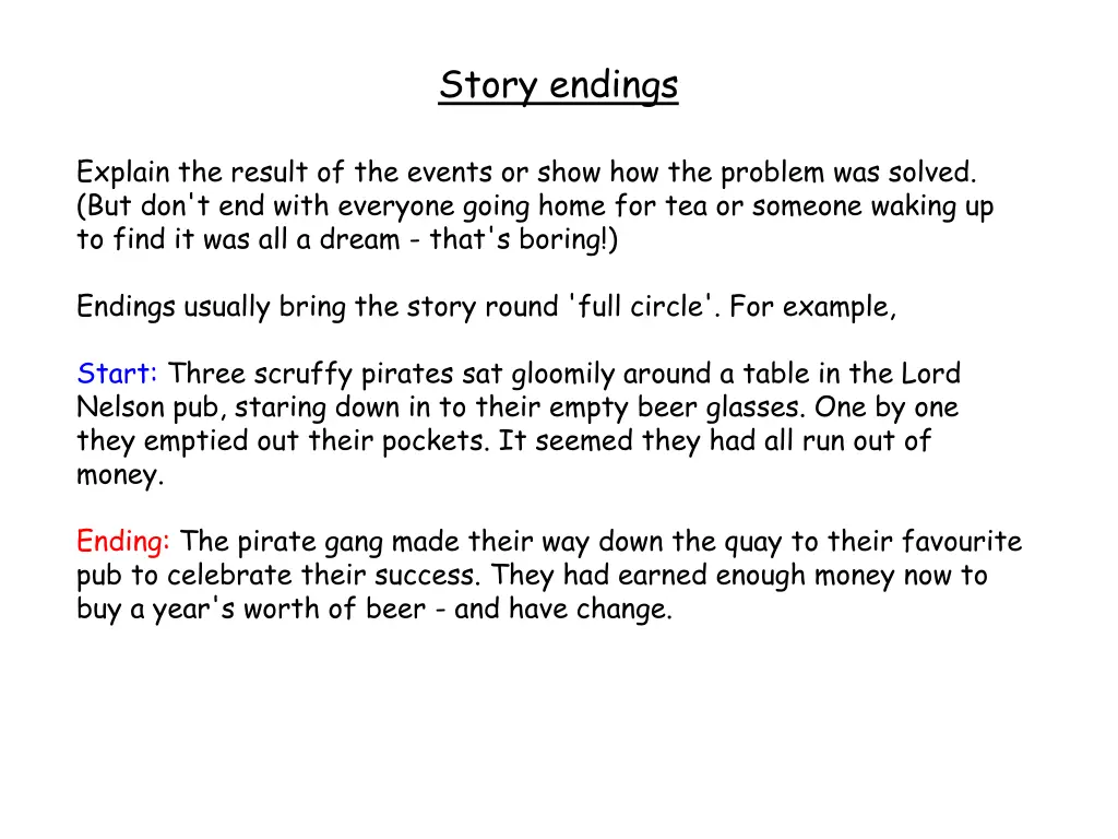 story endings