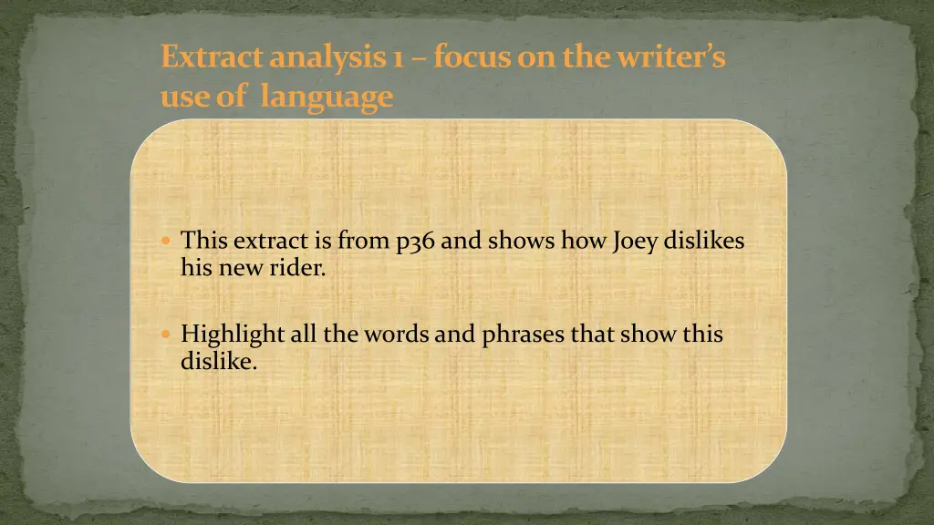 extract analysis 1 focus on the writer