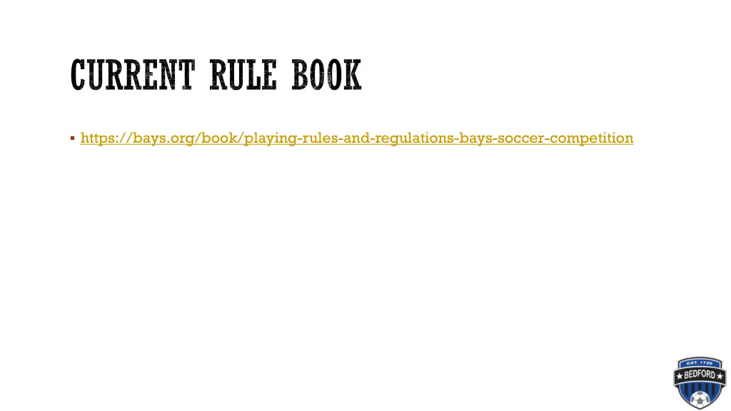 current rule book