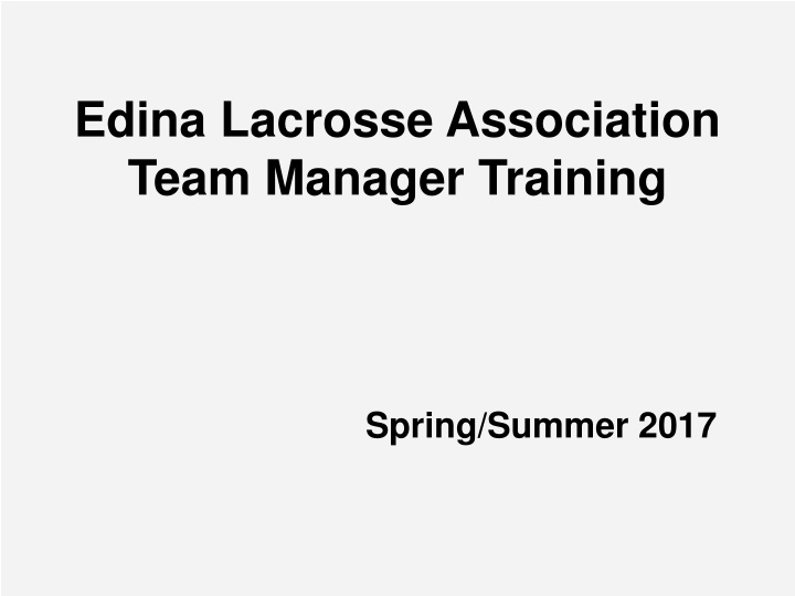 edina lacrosse association team manager training