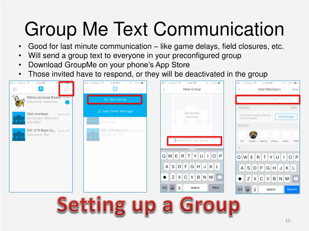 group me text communication good for last minute