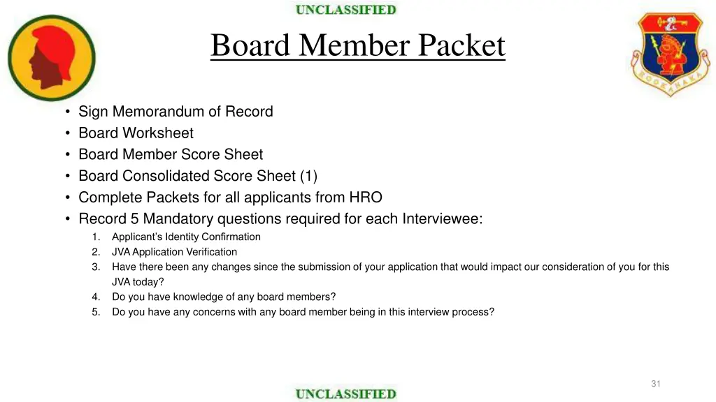 board member packet