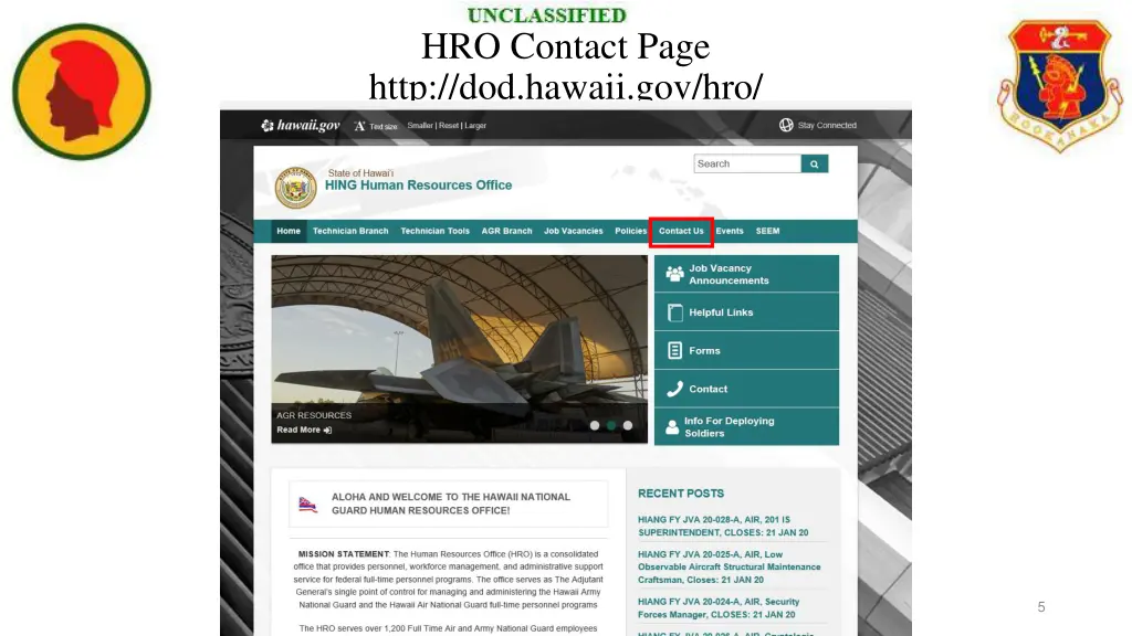 hro contact page http dod hawaii gov hro