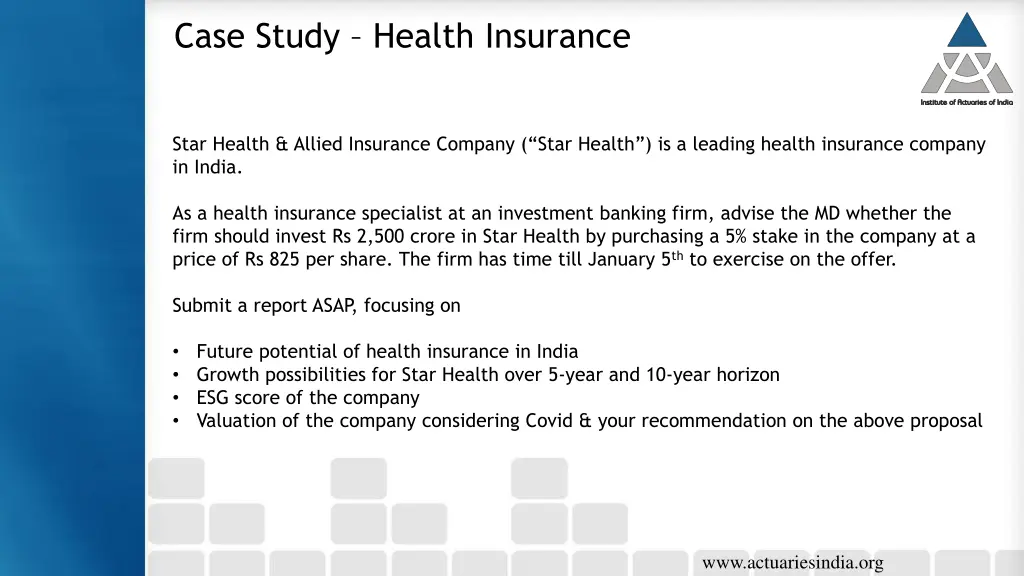 case study health insurance