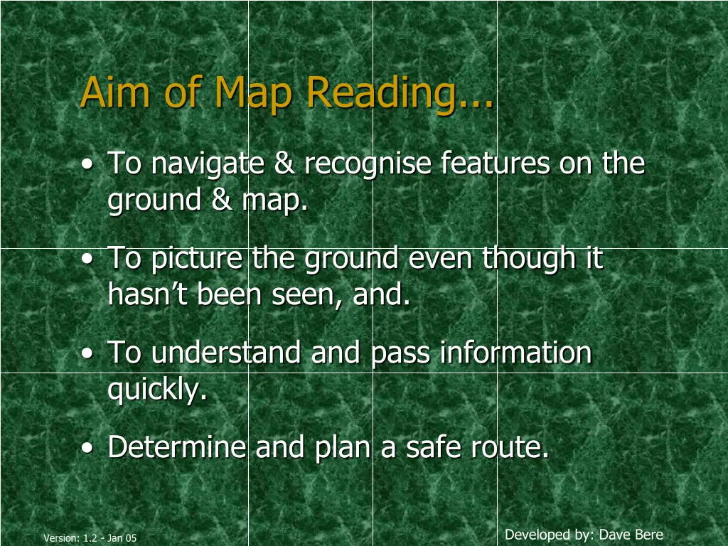 aim of map reading