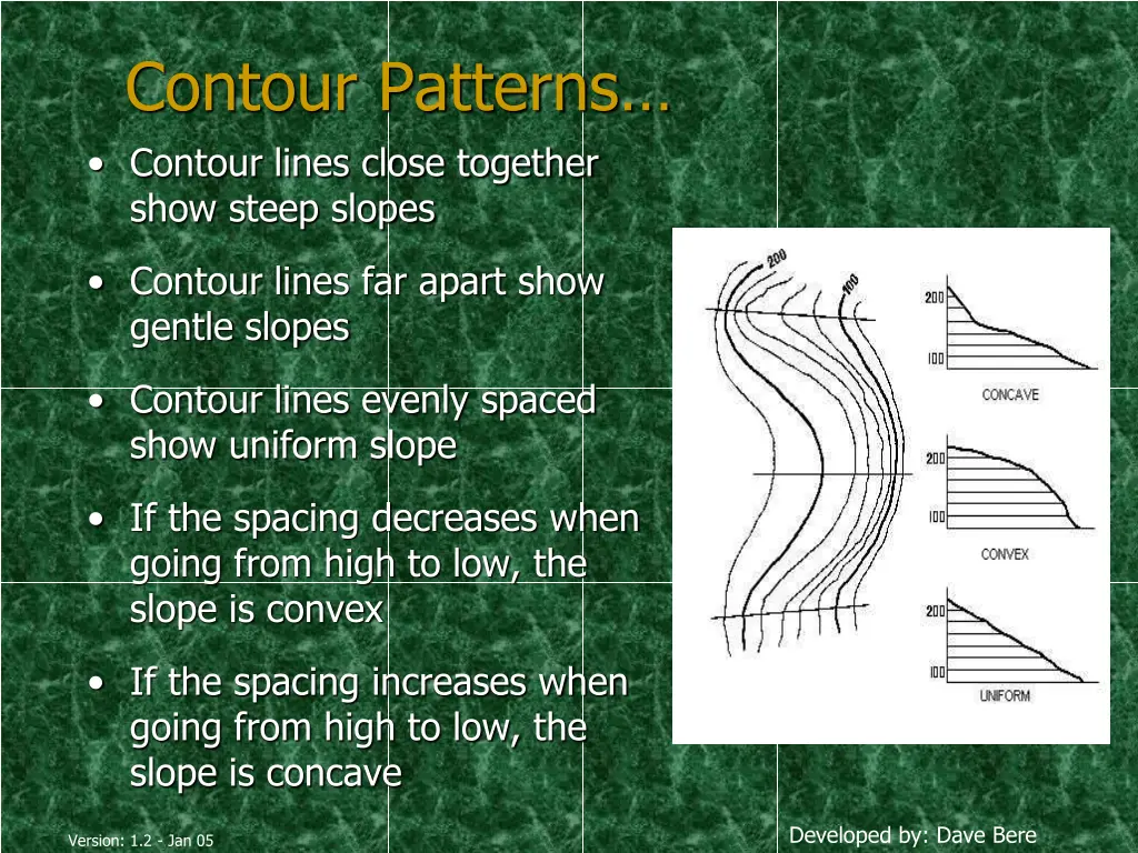 contour patterns contour lines close together