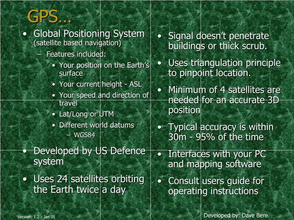 gps global positioning system satellite based