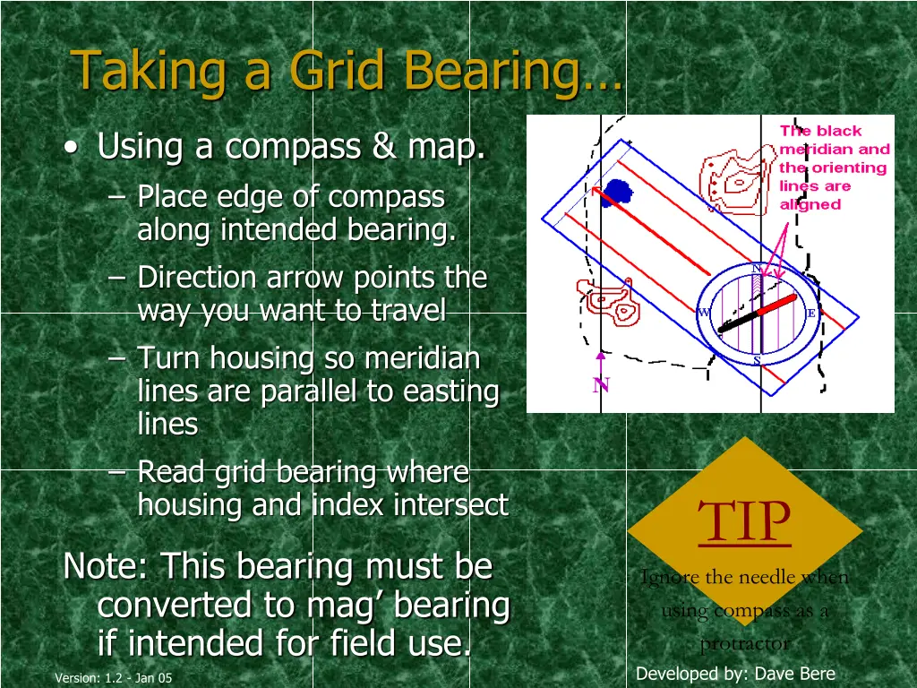 taking a grid bearing