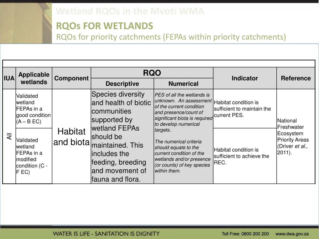 rqos for wetlands 1