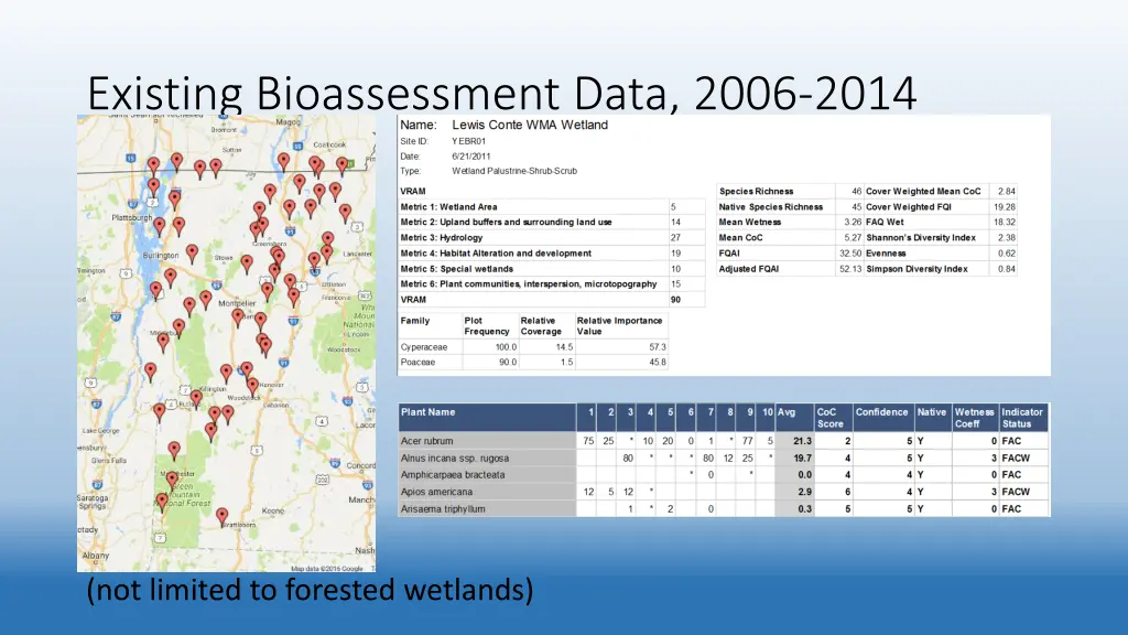 existing bioassessment data 2006 2014