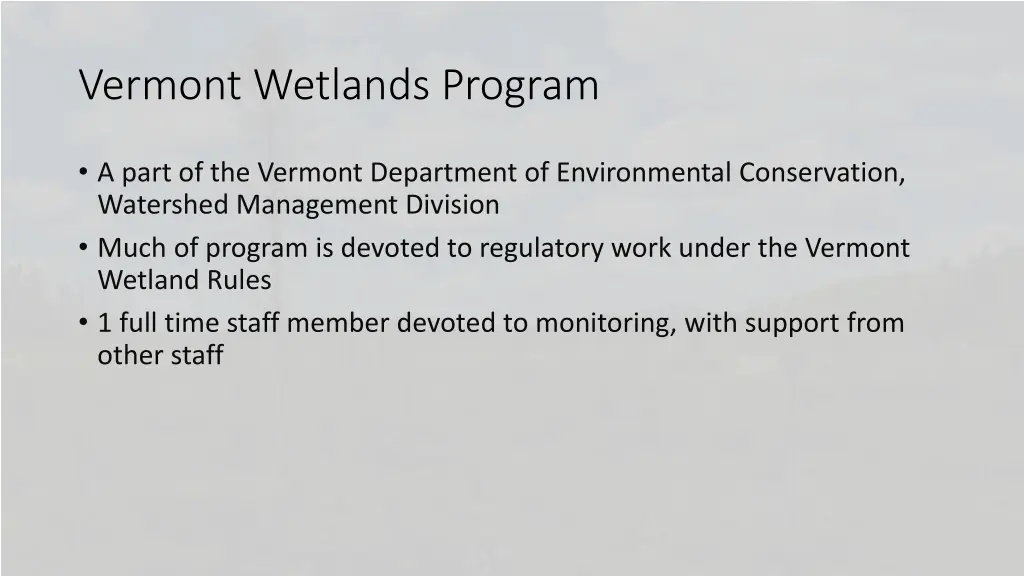 vermont wetlands program