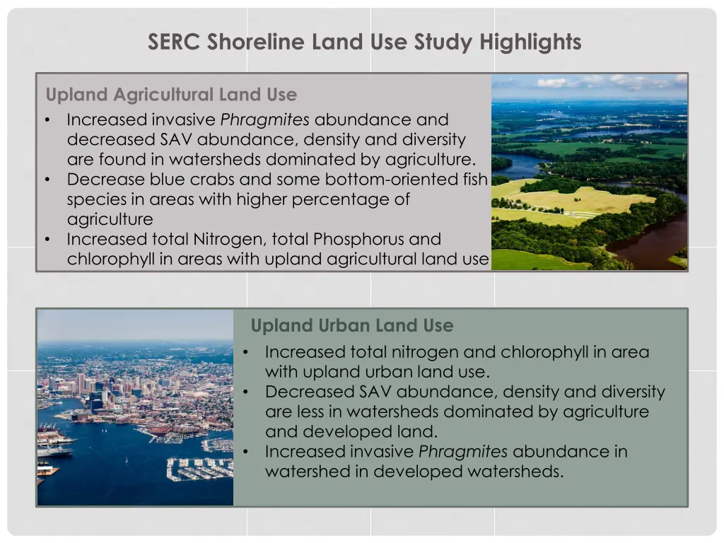 serc shoreline land use study highlights