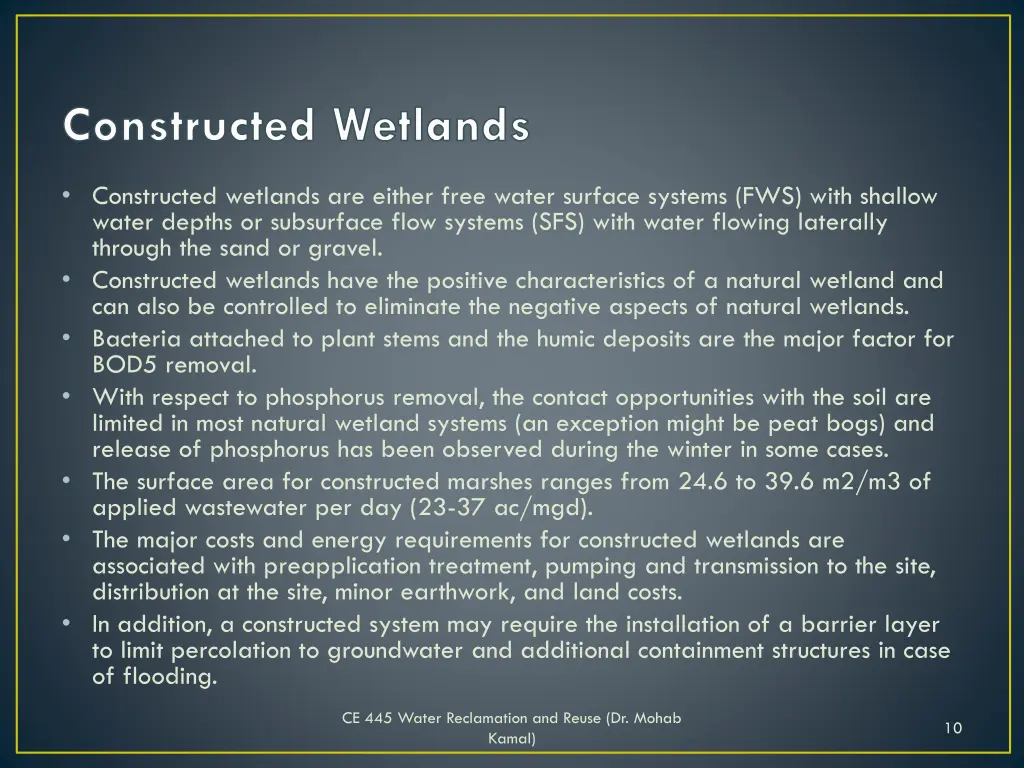 constructed wetlands