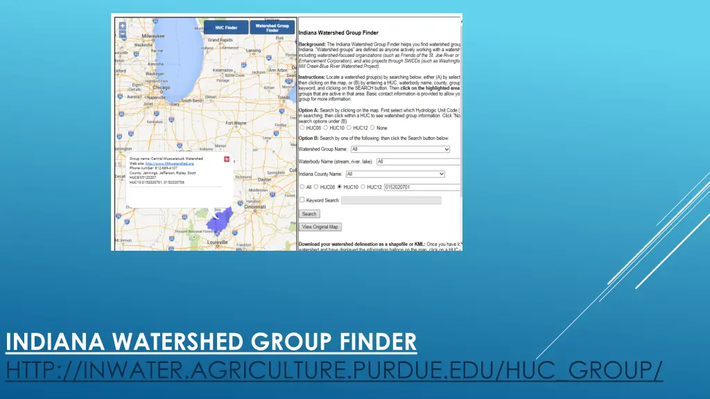 indiana watershed group finder http inwater