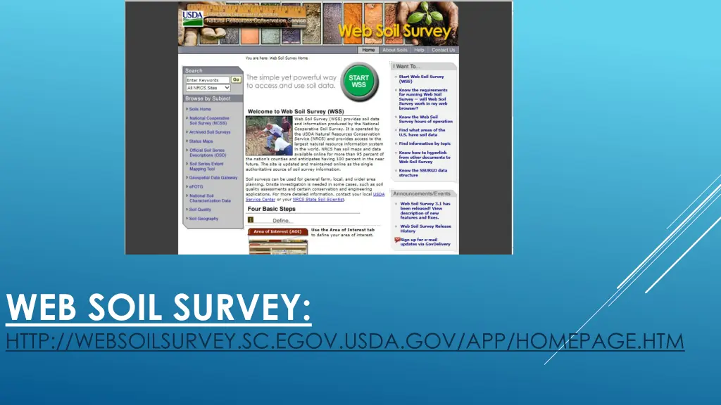 web soil survey http websoilsurvey sc egov usda