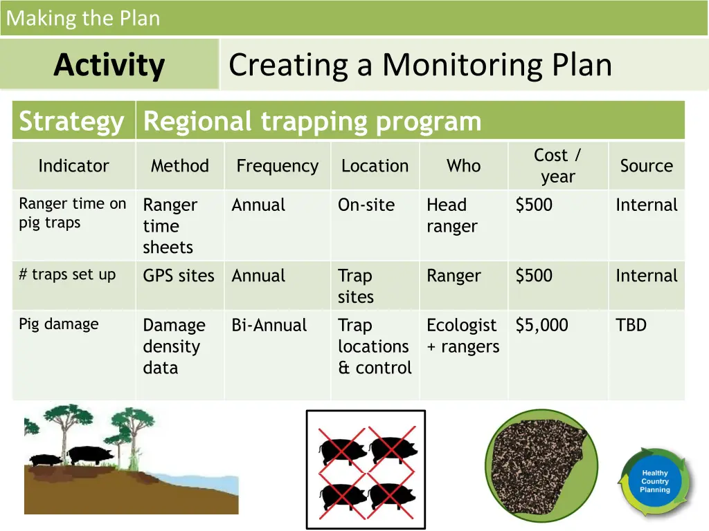 making the plan activity