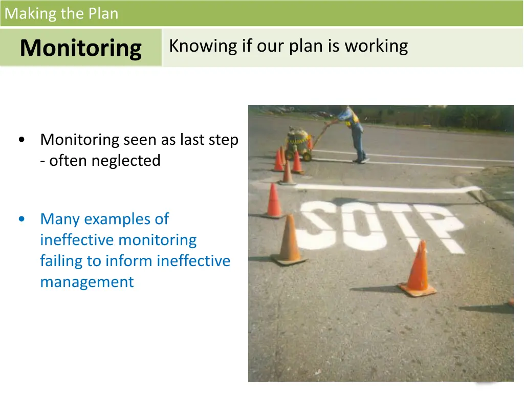 making the plan monitoring 2