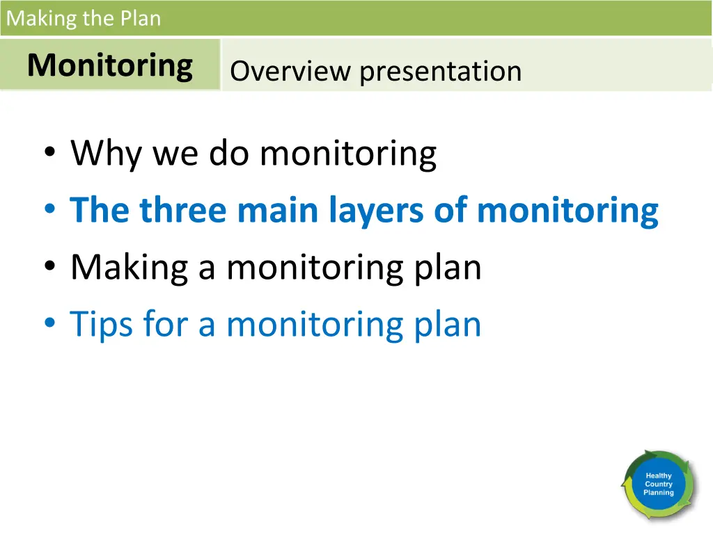 making the plan monitoring 4