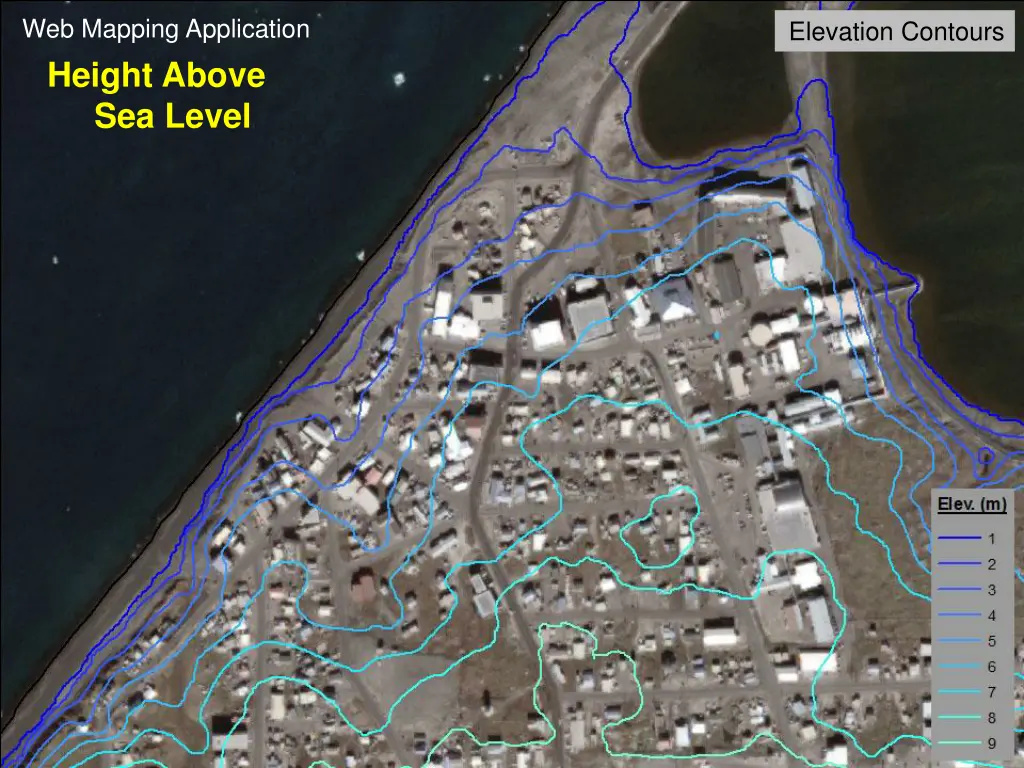 web mapping application height above sea level