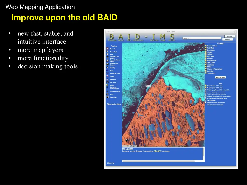 web mapping application improve upon the old baid