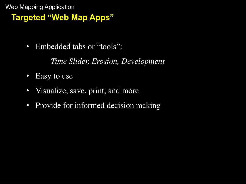 web mapping application targeted web map apps