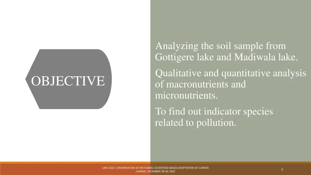 analyzing the soil sample from gottigere lake