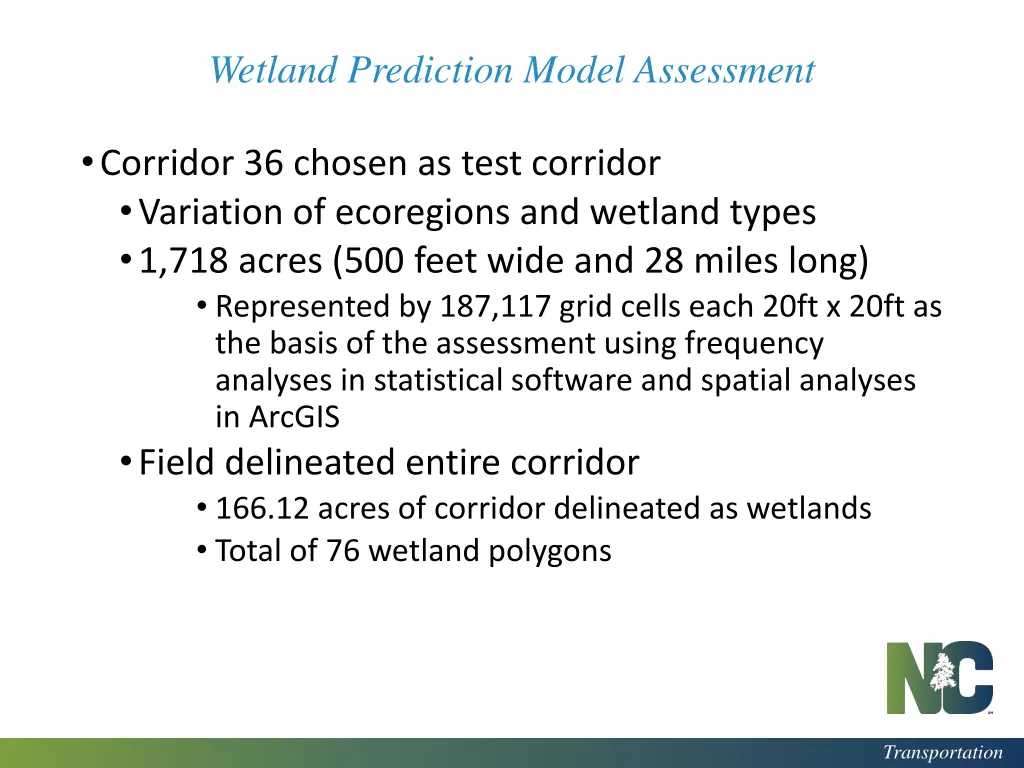 wetland prediction model assessment 2