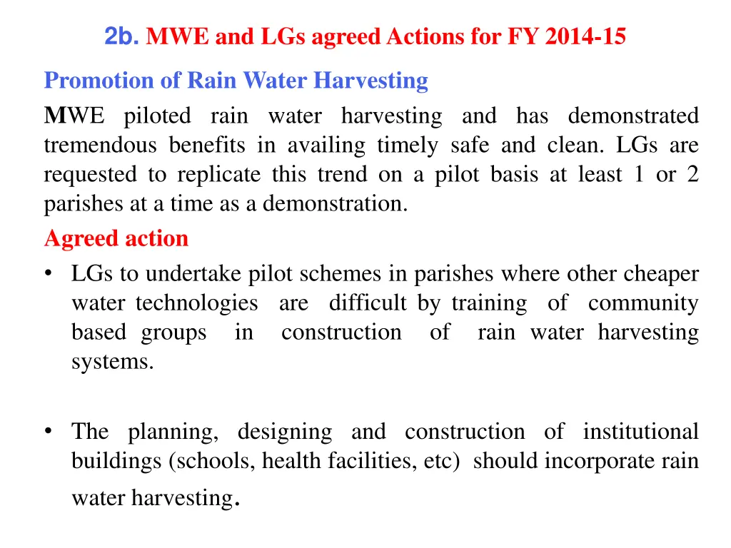 2b mwe and lgs agreed actions for fy 2014 15 1