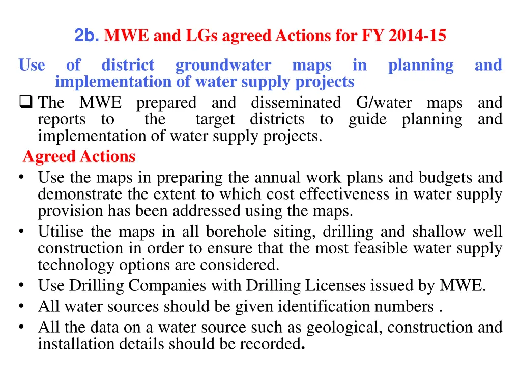 2b mwe and lgs agreed actions for fy 2014 15 2