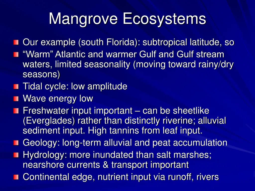 mangrove ecosystems